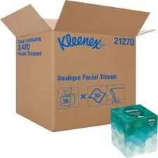 KIMBERLY CLARK KCC 21270CT — Kleenex Upright Box Facial Tissue - 8.62 x 8.43 - White - 95 Per Box - 36 / Carton