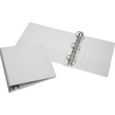 National Industries For the Blind 7510013848673 — SKILCRAFT Slant D-Ring View Binder - 2 1/2 Binder Capacity - 3 x D-Ring Fastener(s) - Inside Front & Back Pocket(s) - Vinyl - White - Clear Overlay, Heavy Duty, Crack Resistant, Tear Resistant - 1 Each