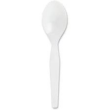 Genuine Joe GJO 10432 — Joe Heavyweight Disposable Spoons - 100/Box - Polystyrene - White