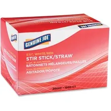 Genuine Joe GJO 20050 — Joe 5-1/2 Plastic Stir Stick/Straws - 5.50 Length - Plastic - 1000 / Box - White