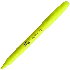 Integra ITA 36181 — Integra Pen Style Fluorescent Highlighters - Chisel Marker Point Style - Yellow - 12 / Dozen