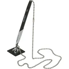 National Industries For the Blind 7520014631990 — SKILCRAFT Chain Pen - Medium Pen Point - Refillable - Black - Black Rubber Barrel - 1 Each