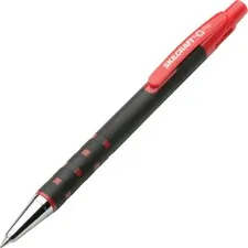 National Industries For the Blind 7520013527311 — SKILCRAFT Rubberized Barrel Retractable Ballpoint Pen - Fine Pen Point - Refillable - Retractable - Red - Rubber Barrel - 12 / Dozen