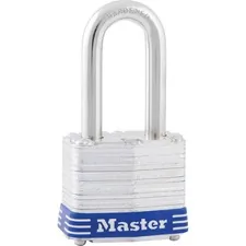 MASTER LOCK COMPANY MLK 3DLF — Master Lock Long-shackle Padlock - Keyed Different - 1.50 Shackle Diameter - Cut Resistant, Pick Proof, Rust Resistant - Steel Gray - 1 Each