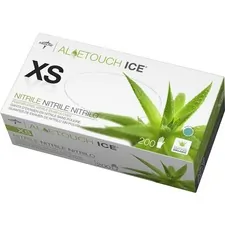 MEDLINE INDUSTRIES INC MII MDS195283 — Medline Aloetouch Ice Nitrile Gloves - X-Small Size - Nitrile - Latex-free, Textured, Powder-free - For Healthcare Working - 200 / Box
