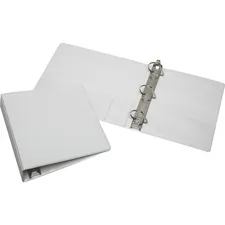 National Industries For the Blind 7510013848788 — SKILCRAFT Slant D-Ring View Binder - 2 Binder Capacity - Letter - 8 1/2 x 11 Sheet Size - 3 x D-Ring Fastener(s) - Inside Front & Back Pocket(s) - Vinyl - White - Clear Overlay, Heavy Duty, Tear Resistant, Crack Resistant - 1 Each