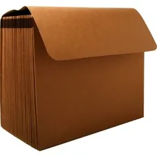 National Industries For the Blind 7520002861723 — SKILCRAFT Expanding File Pocket - 8 1/2 x 11 - 15 Expansion - 31 Pocket(s) - Leather - Brown - 30% Recycled - 1 Each