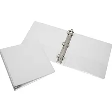 National Industries For the Blind 7510012038814 — SKILCRAFT General-use 3-Ring Binder with Pocket - 2 Binder Capacity - Letter - 8 1/2 x 11 Sheet Size - 3 x Round Ring Fastener(s) - Inside Front & Back Pocket(s) - Vinyl - White - Embossed, Clear Overlay, Heavy Duty, Tear Resistant, Crack Resistant - 1 Each