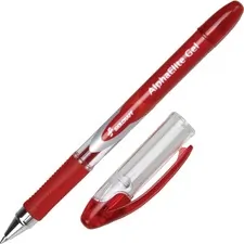 National Industries For the Blind 7520015005213 — SKILCRAFT Alpha Elite Gel Pen - Medium Pen Point - Red Gel-based Ink - Clear Barrel - 12 / Dozen