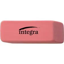 Integra ITA 36522 — Integra Pink Pencil Eraser - Pink - 2 Width x 0.8 Height x 0.4 Depth x - 1 Each - Soft, Pliable, Latex-free