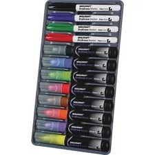 National Industries For the Blind 7520013656126 — SKILCRAFT 12-Color Dry Erase Marker System - Fine Marker Point - Chisel Marker Point Style - Purple, Red, Blue, Green, Orange, Yellow, Brown, Black - 12 / Kit