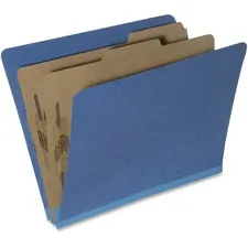 National Industries For the Blind 7530015567914 — SKILCRAFT Pressboard Classification Folder - 8 1/2 x 11 - 2 Expansion - Prong Fastener - 1 Fastener Capacity for Folder - 2 Divider(s) - Pressboard - Dark Blue - 30% Recycled - 10 / Box