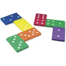 Learning Resources LRN LER6380 — Learning Resources Foam Jumbo Dominoes - Skill Learning: Sorting, Patterning, Arithmetic, Fraction, Logic - 5 Year & Up - Multi