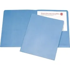 National Industries For the Blind 7510005842490 — SKILCRAFT Double Pocket Portfolio - 8 1/2 x 11 - 3/8 Expansion - 2 Pocket(s) - LeatherGrain - Light Blue - 30% Recycled - 25 / Box