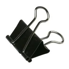National Industries For the Blind 7510002855995 — SKILCRAFT Spring-type Binder Clips - Large - 1 Size Capacity - 12 / Dozen - Silver, Black - Steel