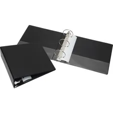 National Industries For the Blind 7510012784129 — SKILCRAFT Loose-leaf 3-Ring Binder - 3 Binder Capacity - Letter - 8 1/2 x 11 Sheet Size - 3 x Round Ring Fastener(s) - 1 Inside Front & Back Pocket(s) - Vinyl - Black - Exposed Rivet, Heavy Duty, Crack Resistant, Tear Resistant - 1 Each