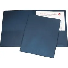National Industries For the Blind 7510005842489 — SKILCRAFT Double Pocket Portfolio - 8 1/2 x 11 - 3/8 Expansion - 2 Pocket(s) - LeatherGrain - Dark Blue - 30% Recycled - 25 / Box