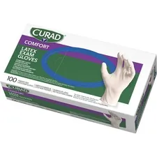 MEDLINE INDUSTRIES INC MII CUR8104 — Curad Powder Free Latex Exam Gloves - Small Size - Latex - White - Powder-free, Textured - For Healthcare Working - 100 / Box