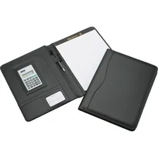 National Industries For the Blind 7510014844563 — SKILCRAFT Portfolio with Solar Calculator - 8 1/2 x 11 - Internal Pocket(s) - Black - 100% Recycled - 1 Each