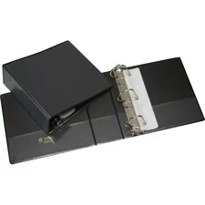 National Industries For the Blind 7510014126338 — SKILCRAFT Slant D-Ring View Binder - 3 Binder Capacity - Letter - 8 1/2 x 11 Sheet Size - 3 x D-Ring Fastener(s) - Inside Front & Back Pocket(s) - Vinyl - Black - Clear Overlay, Heavy Duty, Tear Resistant, Crack Resistant - 1 Each