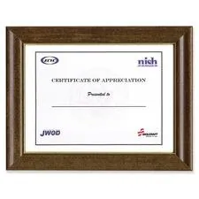 National Industries For the Blind 7105012820631 — SKILCRAFT Walnut Stained Picture Frame - Holds 8.50 x 11 Insert - Horizontal, Vertical - Hanger - 12 / Box - Walnut