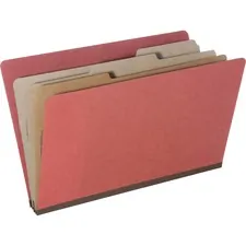 National Industries For the Blind 7530015726205 — SKILCRAFT Eight Section Classification Folder - 8 1/2 x 14 - 3 Expansion - 1 Fastener Capacity - 3 Divider(s) - Kraft, Pressboard - Earth Red - 30% Recycled - 10 / Pack