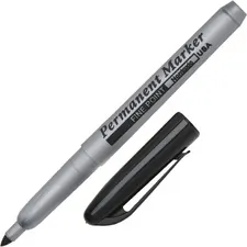 National Industries For the Blind 7520000433408 — SKILCRAFT Fine Point Permanent Marker - Fine Marker Point - Black - Gray Barrel - 12 / Dozen