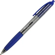 Integra ITA 36176 — Integra Rubber Grip Retractable Pens - Medium Pen Point - 1 mm Pen Point Size - Retractable - Blue - Blue Barrel - 12 / Dozen