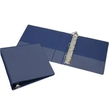 National Industries For the Blind 7510014171884 — SKILCRAFT Slant D-Ring View Binder - 2 Binder Capacity - Letter - 8 1/2 x 11 Sheet Size - 3 x D-Ring Fastener(s) - Inside Front & Back Pocket(s) - Vinyl - Blue - Clear Overlay, Heavy Duty, Tear Resistant, Crack Resistant - 1 Each