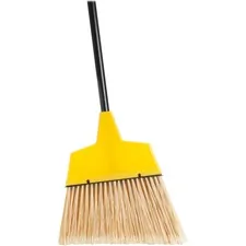 Genuine Joe GJO 09570 — Joe GJO09570, Angle Broom, 1 Each, Yellow - Polyvinyl Chloride (PVC) Bristle - 47 Handle Length - 54.5 Overall Length - Steel Handle - 1 Each - Yellow