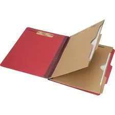 National Industries For the Blind 7530016006972 — SKILCRAFT Letter Recycled Classification Folder - 8 1/2 x 11 - 2 Expansion - 6 Fastener(s) - 2 Fastener Capacity for Folder, 1 Fastener Capacity for Divider - 2 Divider(s) - Pressboard - Dark Red - 30% Recycled - 10 / Box