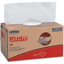 KIMBERLY CLARK KCC 05320 — Wypall L10 Utility Wipes - 1 Ply - 9 x 10.25 - Versatile, Portable, Soft, Absorbent - For Glass Cleaning - 2250 / Carton