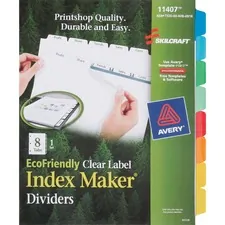 National Industries For the Blind 7530016006970 — SKILCRAFT 8-Tab Set Index Maker Dividers - 8 Print-on Tab(s) - 8.5 Divider Width x 11 Divider Length - Letter - Assorted Tab(s) - 1 / Set