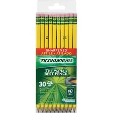 DIXON TICONDEROGA CO. DIX 13830 — Ticonderoga Presharpened No. 2 Pencils - #2 Lead - Yellow Cedar Barrel - 30 / Box