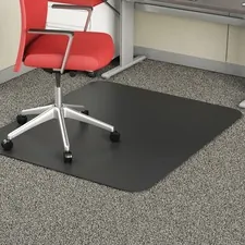 DEFLECTO DEF CM11442FBLK — Deflecto Black Economat for Carpet - Floor, Office, Carpeted Floor, Breakroom - 60 Length x 46 Width - Rectangle - Vinyl - Black