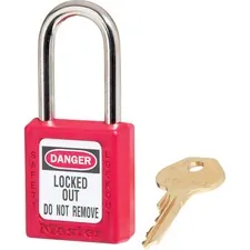 MASTER LOCK COMPANY MLK 410RED — Master Lock Danger Red Safety Padlock - 0.25 Shackle Diameter - Red - 1 Each
