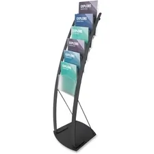 DEFLECTO DEF 693104 — Deflecto Contemporary Floor Display - 6 Compartment(s) - Compartment Size 1.45 - 49 Height x 13 Width x 16.5 Depth - Floor - Black - Metal - 1 Each
