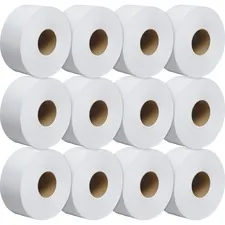 KIMBERLY CLARK KCC 07223 — Scott JRT Jr Jumbo Roll Bath Tissue - 1 Ply - 3.55 x 2000 ft - White - Fiber - For Bathroom - 12 / Carton