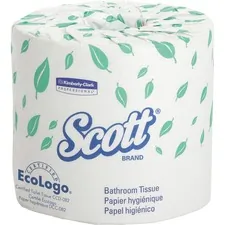KIMBERLY CLARK KCC 05102 — Scott Standard Bathroom Tissue - 1 Ply - 4 x 4.10 - 1210 Sheets/Roll - White - For Bathroom - 80 / Carton