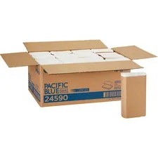 GEORGIA PACIFIC GPC 24590 — Pacific Blue Basic Recycled Multifold Paper Towels - White - Paper - Chlorine-free, Absorbent, Strong - For Multipurpose - 250 Per Pack - 4000 / Carton