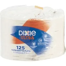 GEORGIA PACIFIC DXE SXP9PATH — Dixie Pathways Heavyweight Paper Plates - - Paper - Serving - Microwave Safe - White - 125 Piece(s) Pieces per Serving(s) Pack