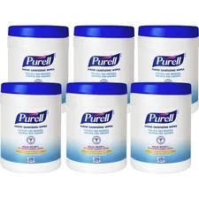 GOJO GOJ 911306CT - PURELL Sanitizing Wipes - White - Ethyl Alcohol - Lint-free,