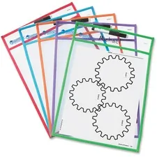 Learning Resources LRN LER0477 — Learning Resources Write-and-wipe Pockets - White Surface - Portable - 5 / Set