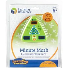 Learning Resources LRN LER6965 — Learning Resources Minute Math Electronic Flash Card - Skill Learning: Equation Solving, Visual Processing, Audio Feedback, Addition, Subtraction, Multiplication, Division, Number, Mathematics, Algebra, Color, ...