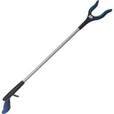 Ettore Products Company ETO 49036 — Ettore Grip 'n Grab Multipurpose Pickup Tool - 32 Reach - Articulating Head, Rust Proof, Comfortable Handle - Rubber - Blue - 1 Each
