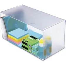 DEFLECTO DEF 350501 — Deflecto Stackable Cube Organizer - 1 Compartment(s) - 6 Height x 12 Width x 6 Depth - Stackable, Sturdy, Removable Divider, Removable Drawer - Clear - Plastic - 1 Each