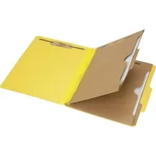 National Industries For the Blind 7530016006975 — SKILCRAFT Letter Recycled Classification Folder - 8 1/2 x 11 - 2 Expansion - 6 Fastener(s) - 2 Fastener Capacity for Folder, 1 Fastener Capacity for Divider - 2 Divider(s) - Pressboard - Yellow - 30% Recycled - 10 / Box