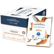 INTERNATIONAL PAPER HAM 106310 — Hammermill Paper for Multi 8.5x11 Copy & Multipurpose Paper - White - 97 Brightness - Letter - 8 1/2 x 11 - 20 lb Basis Weight - Smooth - 5000 / Carton - FSC