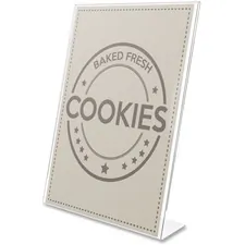 DEFLECTO DEF 879701 — Deflecto Anti-Glare Slanted Portrait Sign Holder - Vertical - 11 x 8.5 x 2.5 x - Acrylic - 1 Each - Clear