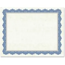 GEOGRAPHICS GEO 47849 — Geographics Drama Blue Border Blank Certificates - 8.5 x 11 - Inkjet, Laser Compatible with Blue Border - 15 / Pack